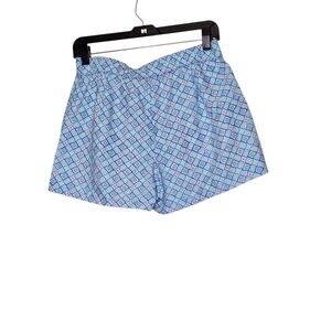 Cabana Life Shorts Women's Small Blue Pink Patterned Elastic Waist Casual